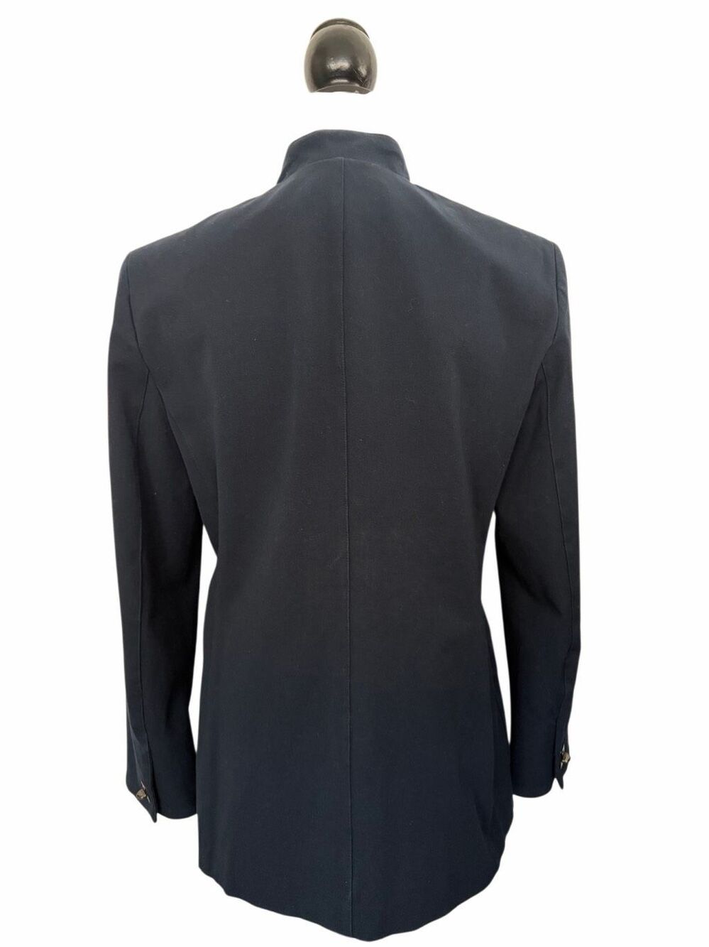Lauren Ralph Lauren Navy Military Equestrian Jacket Leather Trim Size 10 - Picture 6 of 12